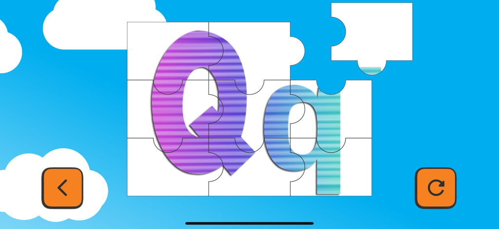ABC for kids (IT) - Letter Q jigsaw puzzle game in the ABC for Kids Italian educational app