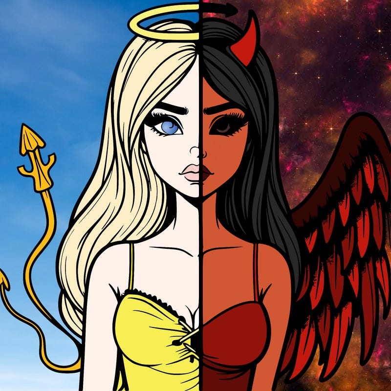 devil vs angel realistic girl