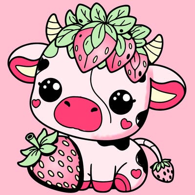 cute strawberry cow