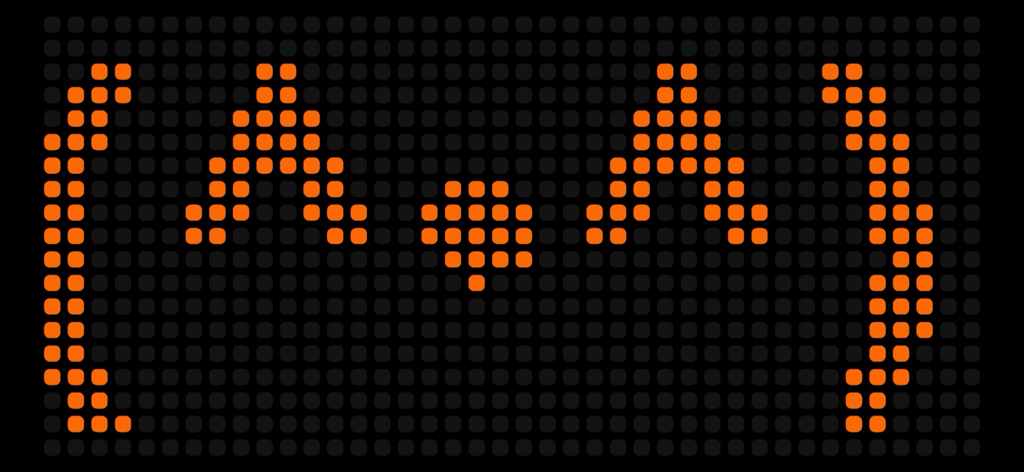 LED Board Plus - An orange LED display showing a smiling face emoticon on a black background