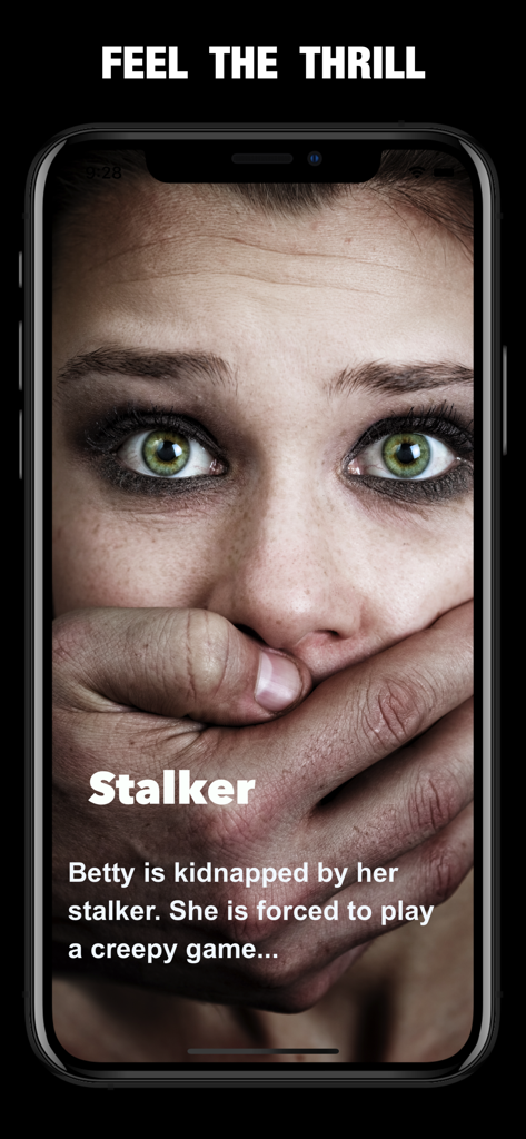 Twist - Scary Chat Stories - Twist app thriller story interface featuring a kidnapped woman