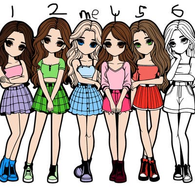 a group of girls realistic