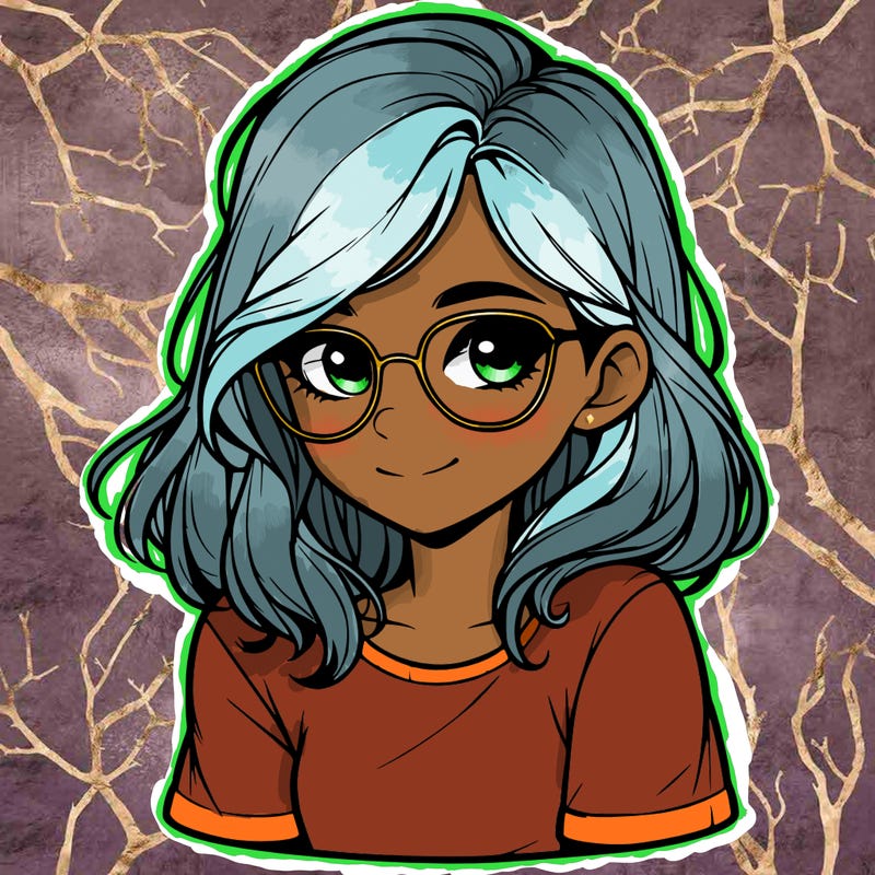 realistic girl with glasses