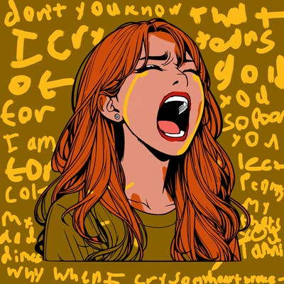 screaming realistic, girl