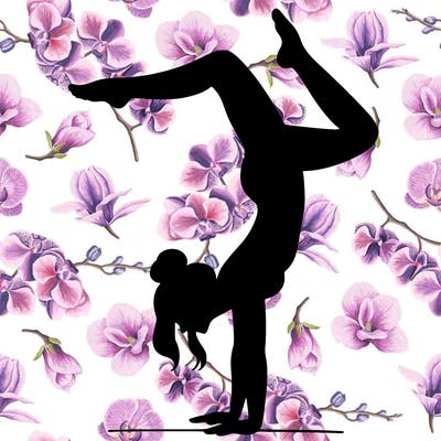 a woman doing a handstand