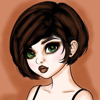 realistic girl with really short hair