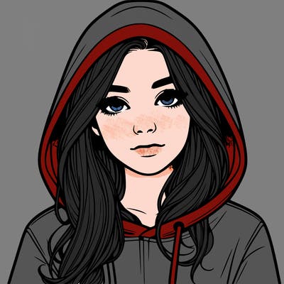 realistic girl with a hoodie