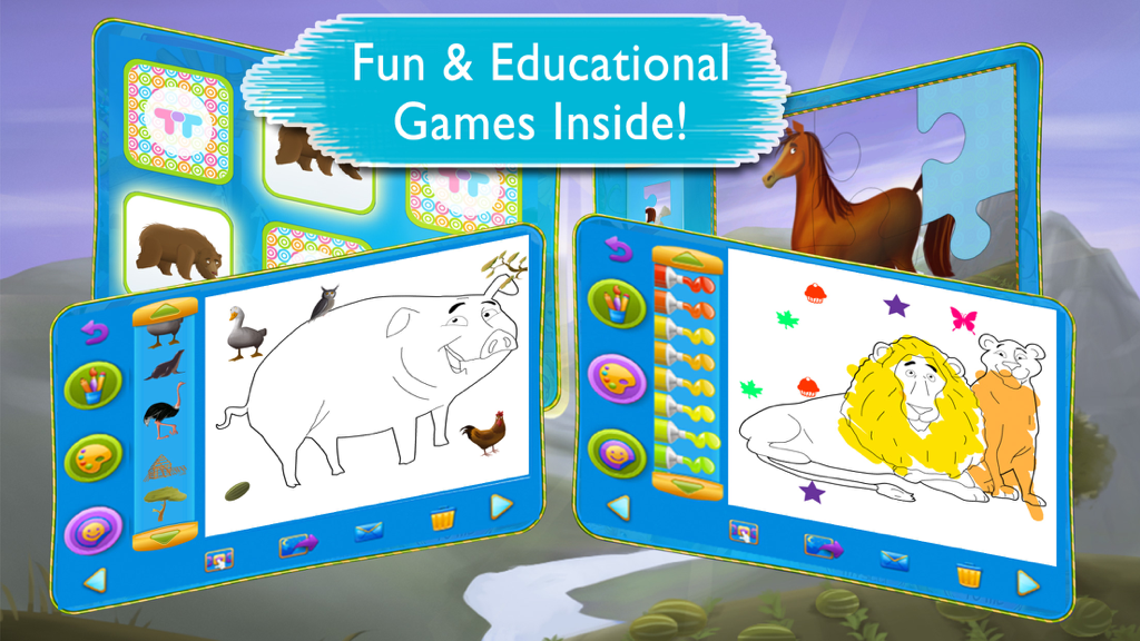 Noah’s Ark Storybook - Juegos educativos y actividades para colorear en la aplicación El Arca de Noé.