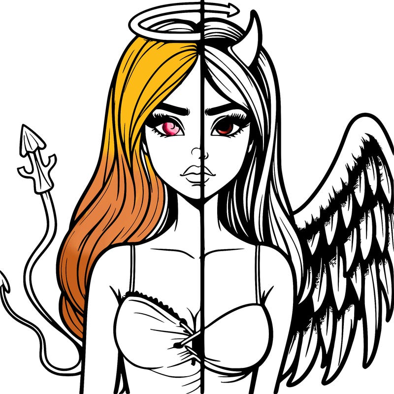 devil vs angel realistic girl