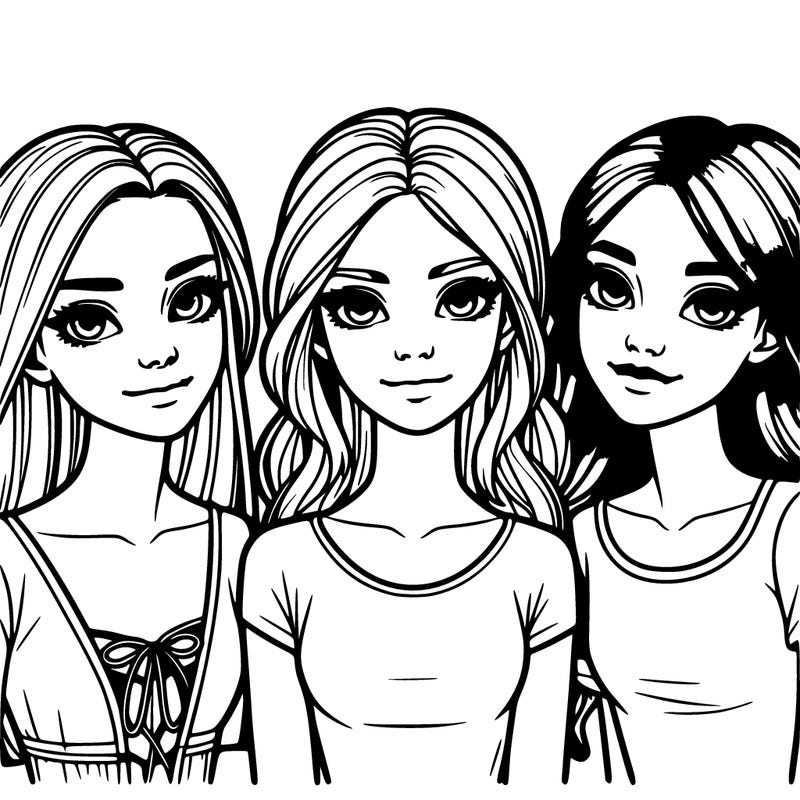 three realistic girls