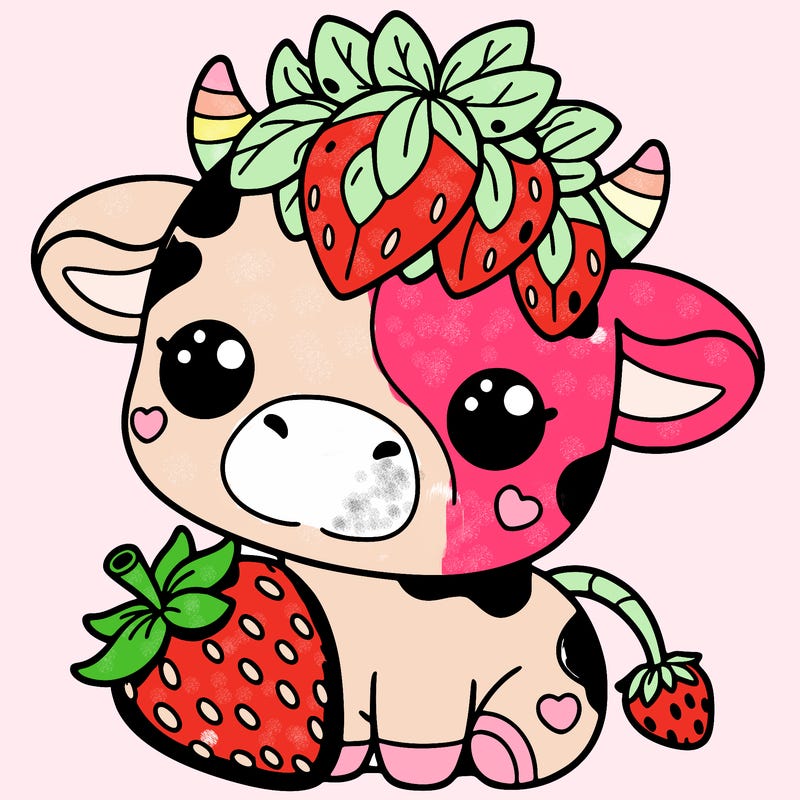 cute strawberry cow