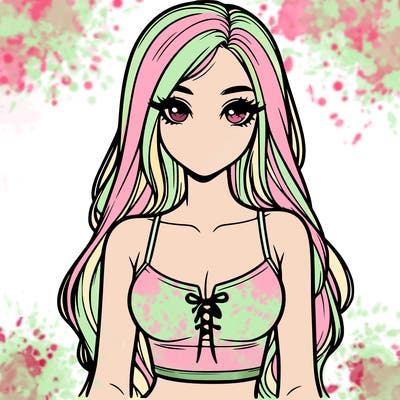 realistic girl in a cute crop top