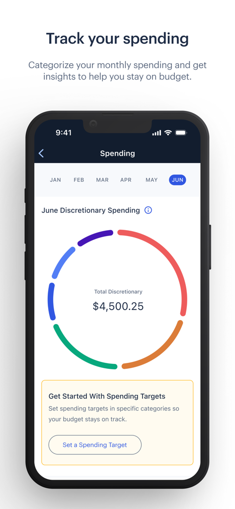 Northwestern Mutual app screen for tracking and categorizing monthly discretionary spending.