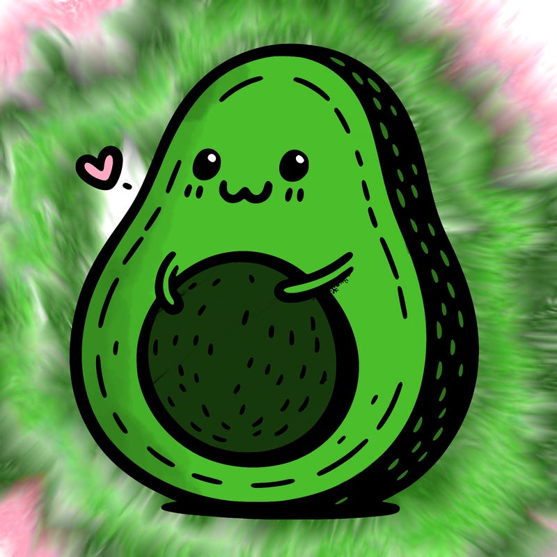 an avocado hugging an avocado