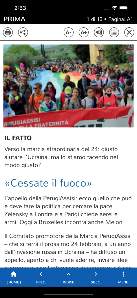 Avvenire - Artículo de noticias digital en la aplicación móvil Avvenire.