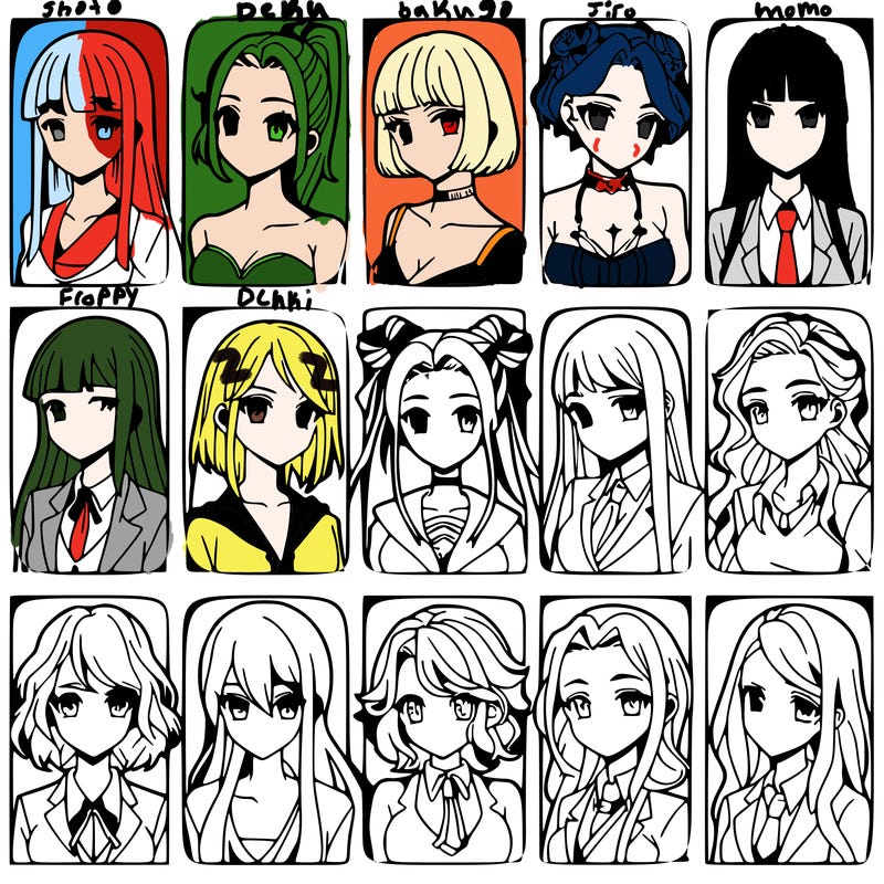 girls that look diffrent anime