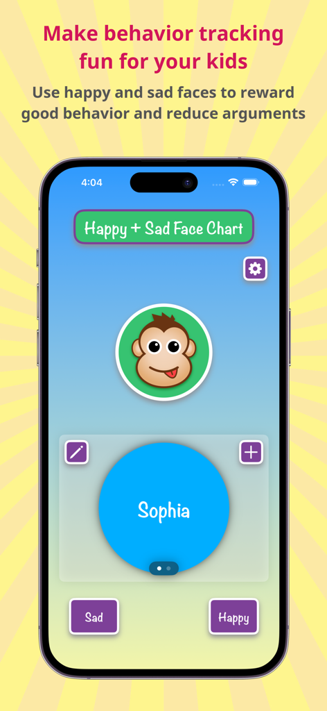 Happy + Sad Face: Reward Chart - Education App | MWM