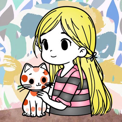 girl with cat