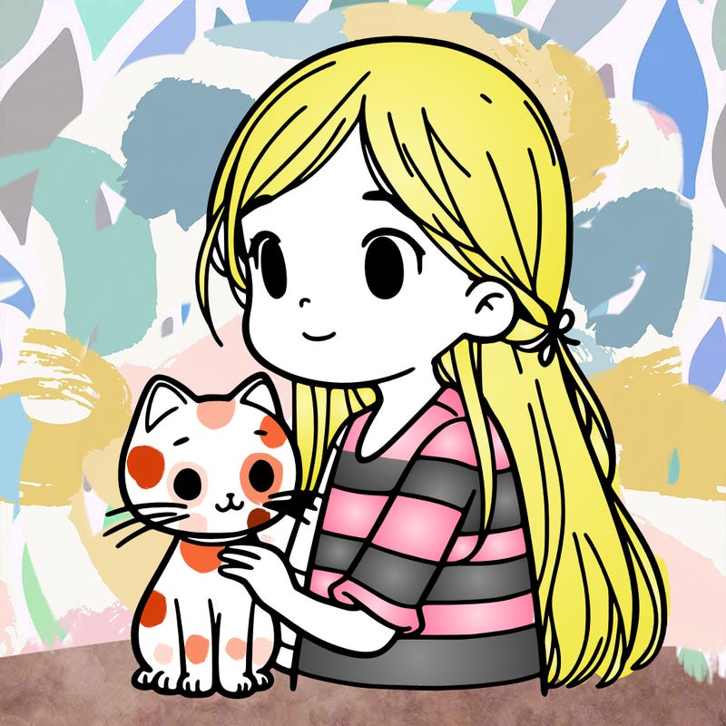 girl with cat