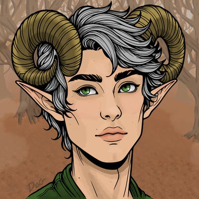 realistic elf with horns
