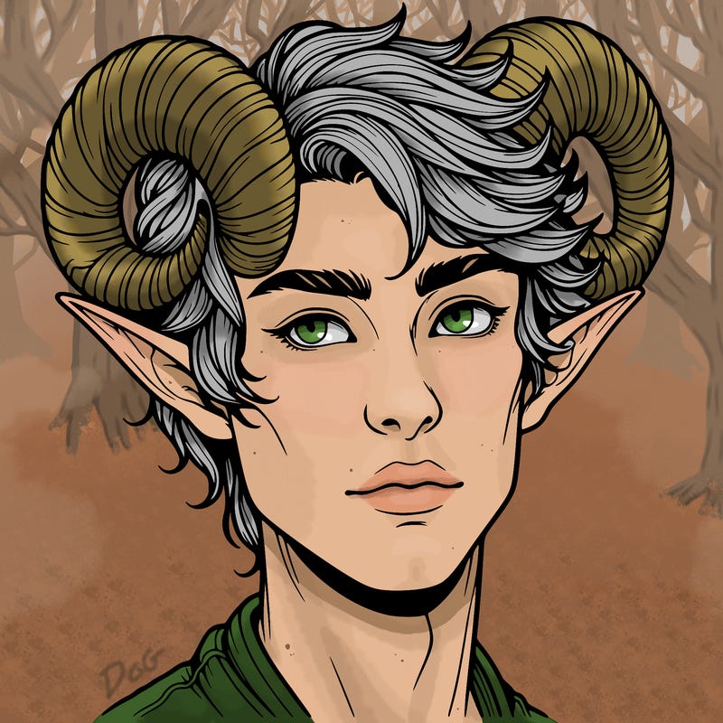 realistic elf with horns