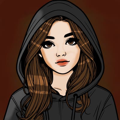 realistic girl with a hoodie