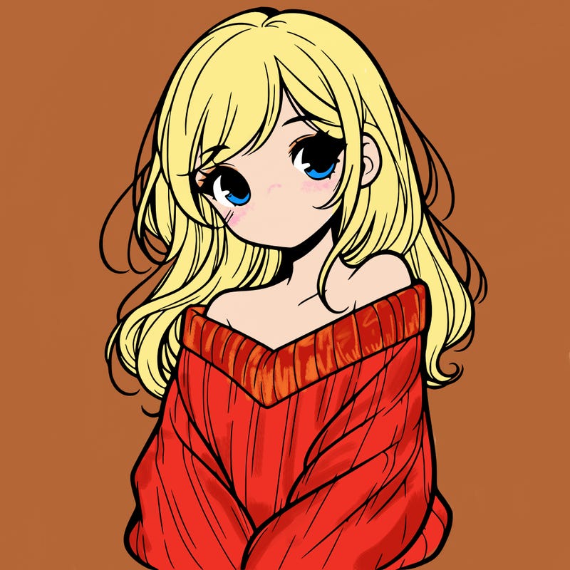 shy pretty girl wearing a sweater that is falling off one shoulder portrait
