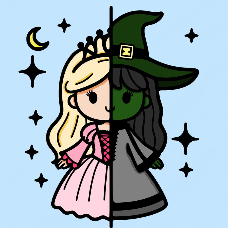 split princess and witch