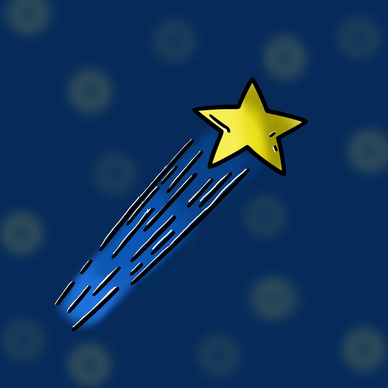 a shooting star in the sky