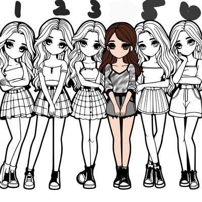 a group of girls realistic