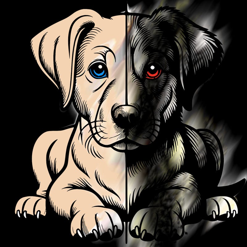 realistic dog split picture