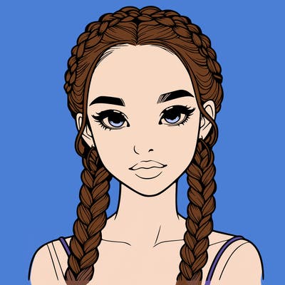 realistic girl with braids