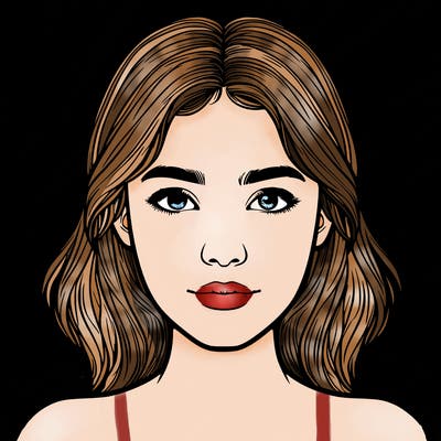 realistic girl with nose