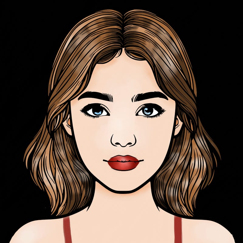 realistic girl with nose