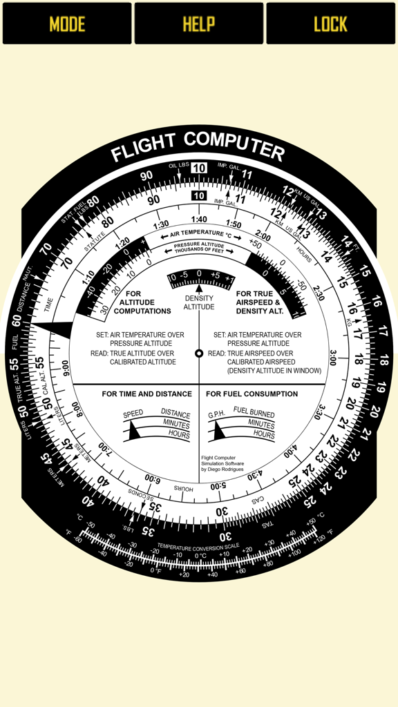 Flight Computer Pro - E6B flight computer simulation for pilot calculations including altitude and airspeed