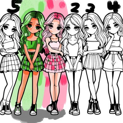 a group of girls realistic