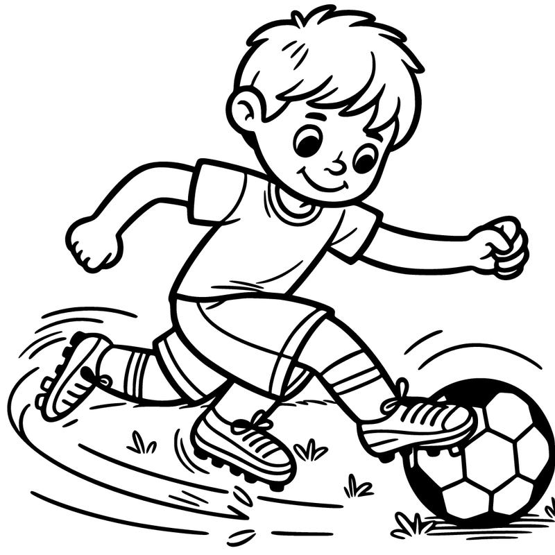 boy playing soccer