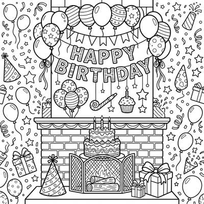 Get ready to celebrate a special day with this delightful birthday chimney coloring page! Designed with clear outlines and festive details, it's perfect for seniors to enjoy a relaxing and fun coloring experience.
