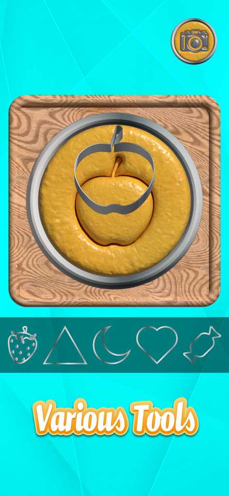 Honeycomb Candy Challenge Game - Apple shape being carved out of honeycomb candy with various tool options in the Honeycomb Candy Challenge game
