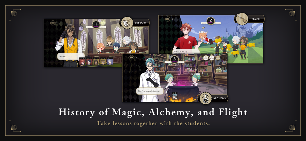 Disney Twisted-Wonderland - Screenshot di gioco delle lezioni di Alchemy di Storia e Volo in Disney Twisted-Wonderland