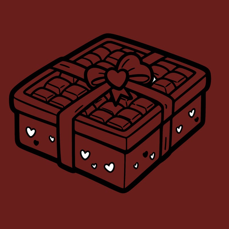 a box of chocolate for valentines day