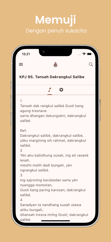 Kidung Pasamuan Jawi ⁺ - Javanese Christian hymn lyrics displayed on the Kidung Pasamuan Jawi app