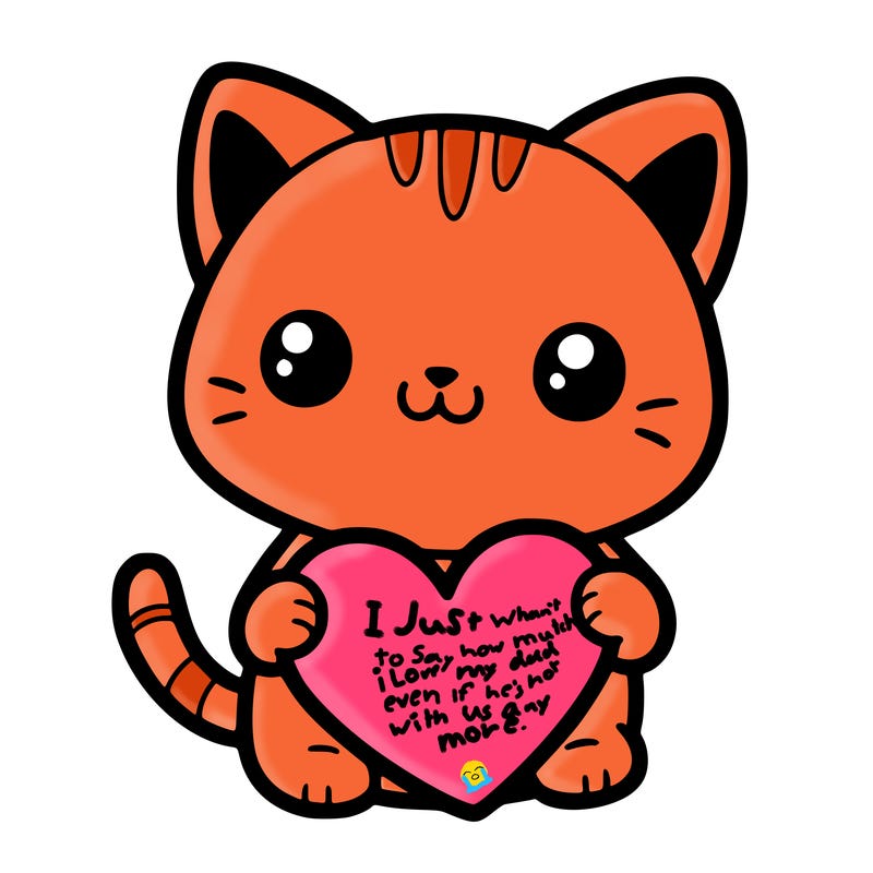 a cute cat holding a blank heart