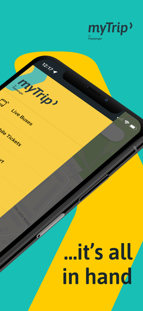 myTrip by Passenger - Interfaccia dell'app myTrip su uno smartphone che mostra il tracciamento dell'autobus in tempo reale e i biglietti mobili