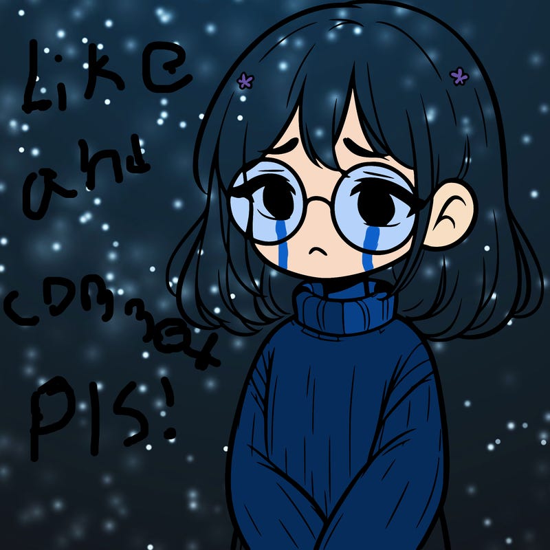 sad girl with glasses in a sweater