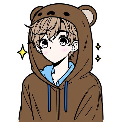 a 17 year old boy in a cute animal hoodie