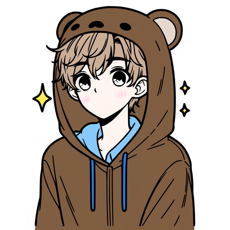 a 17 year old boy in a cute animal hoodie