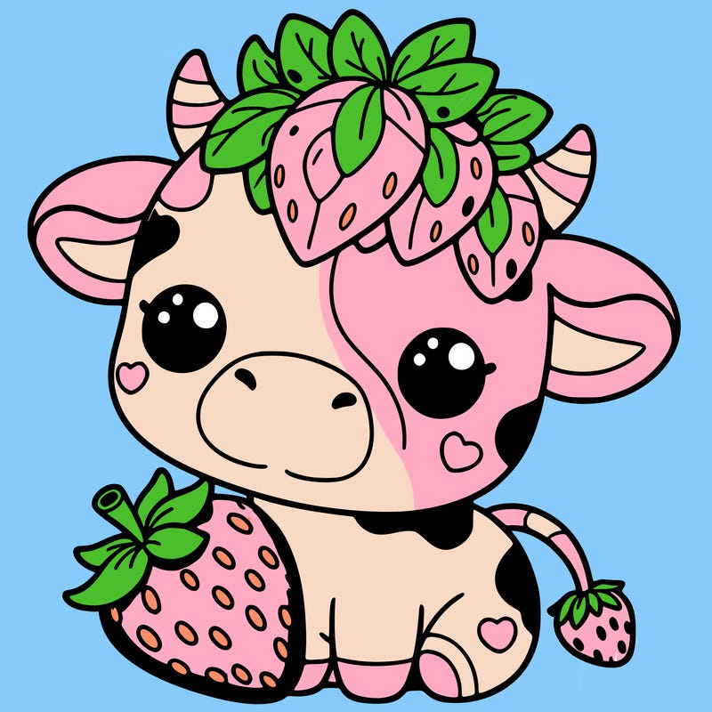 cute strawberry cow
