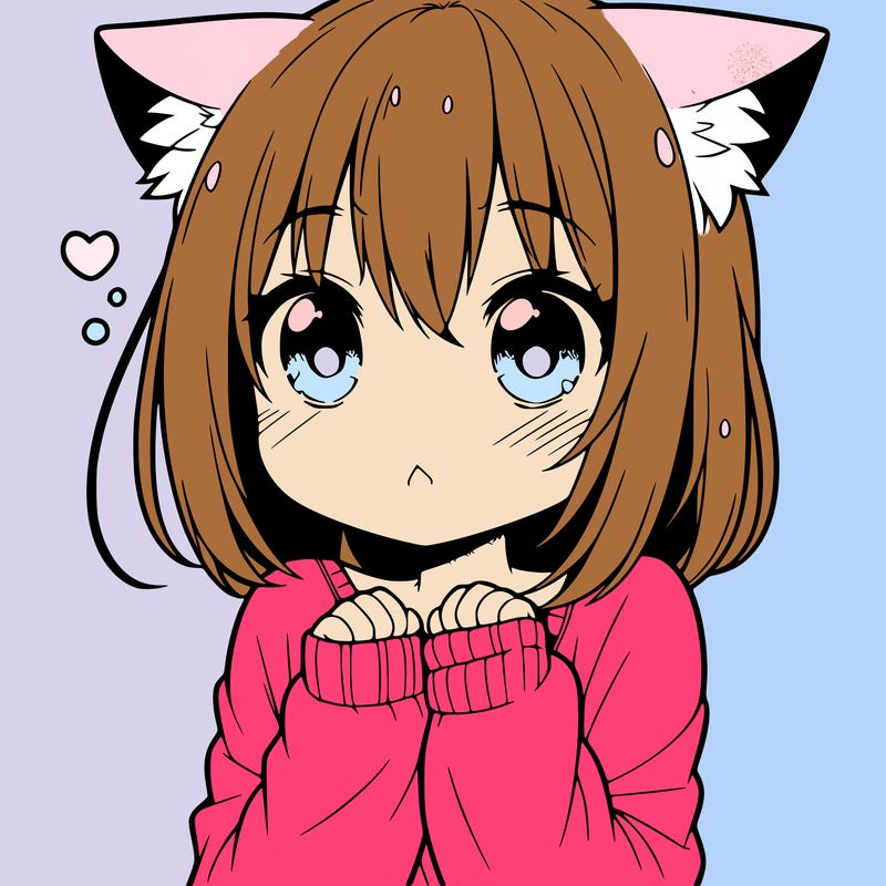 shy anime catgirl