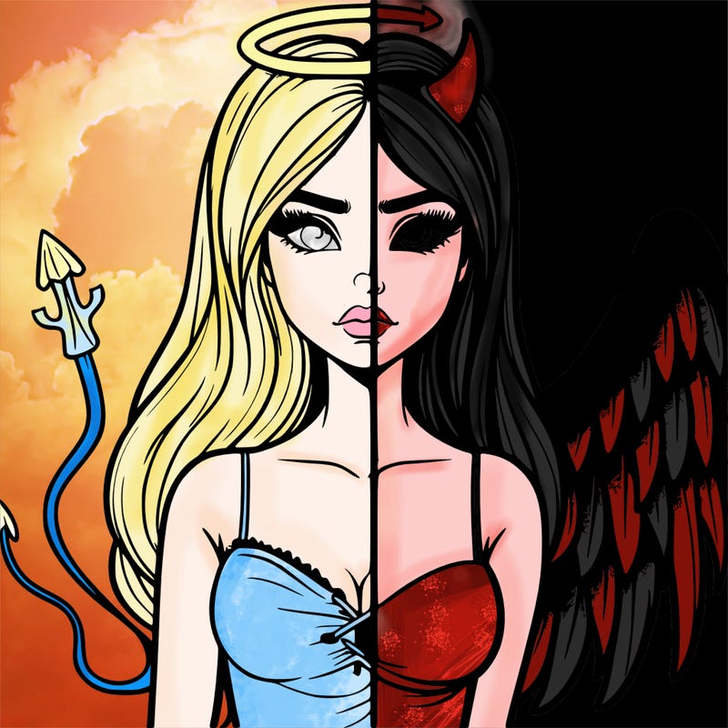 devil vs angel realistic girl